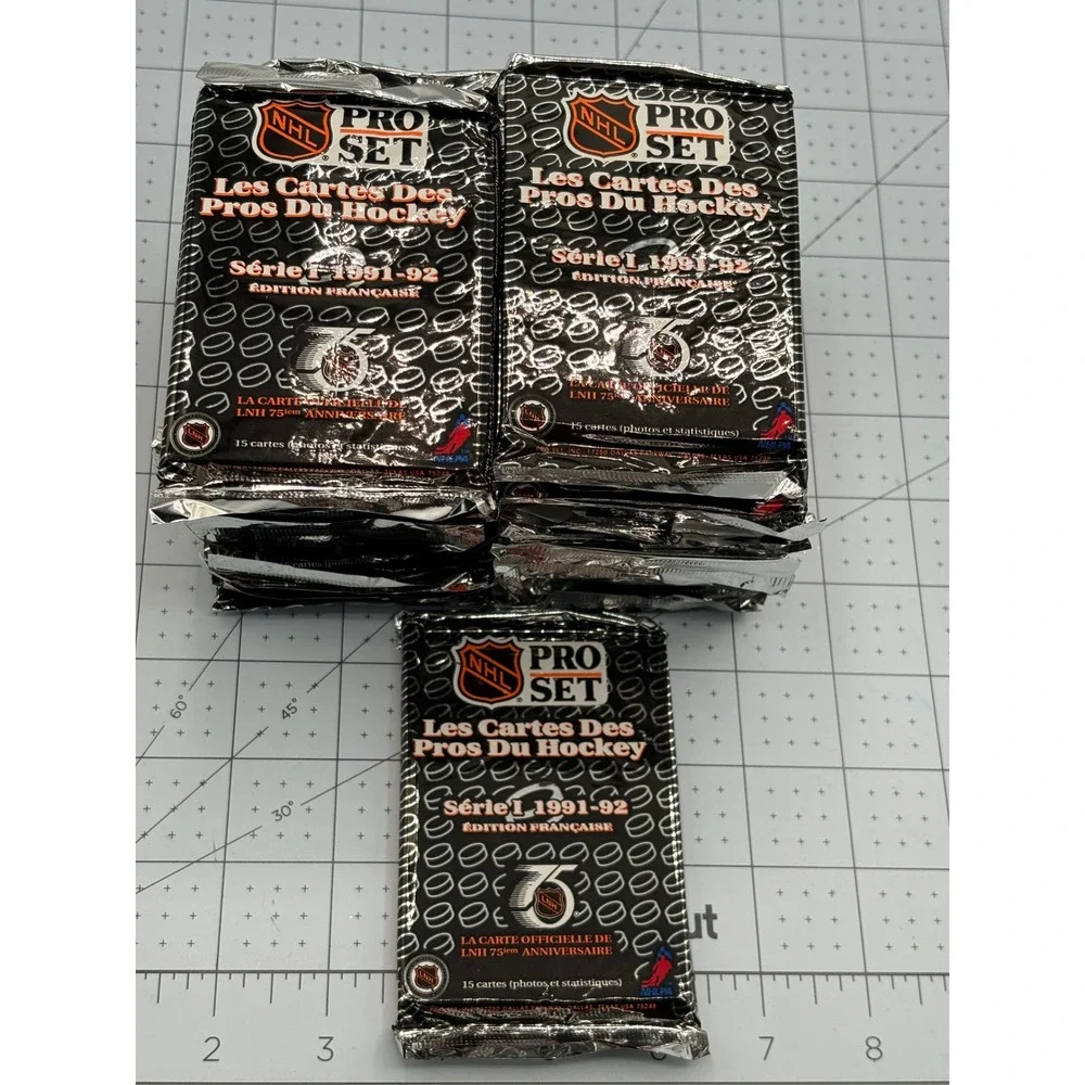1991-92 Pro Set Series 1 French Edition Hockey Wax Pack Lot NHL 75th Anniversary